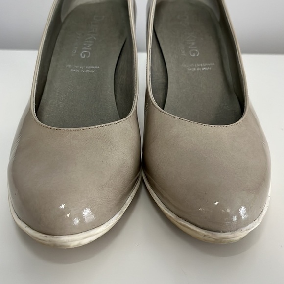 Dorking by Fluchos Patent Leather Rubi Pumps Block Heel Nude-Greyish-Beige - Picture 9 of 16